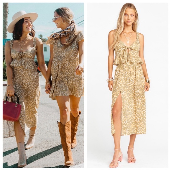 Show Me Your Mumu Bristow Spotted Desert Cheetah Midi Skirt Slit High Waist XL - Picture 2 of 8